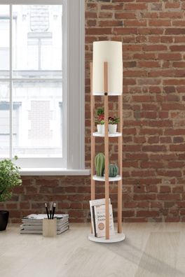 Stehlampe Opviq Circle Nora White / Natural