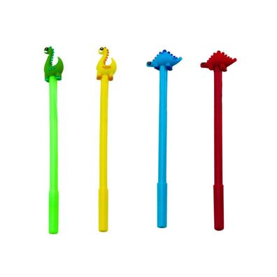 Leantoys Dinosaurier-Stift, schwarze Kappe, Nachfüllpackung, Rot/Grün, 0,5 mm