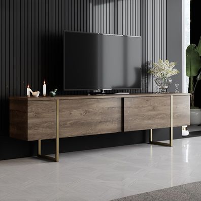 TV-Lowboard Skye Decor Luxe Walnut / Gold 180x50x30 cm