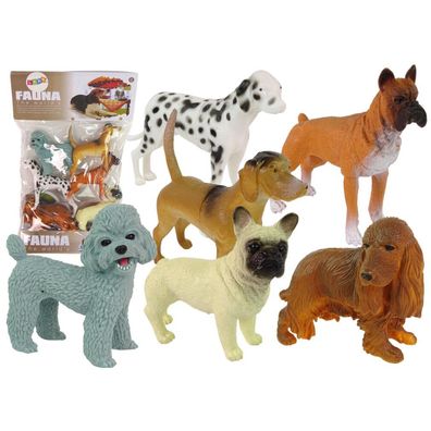 IMPORT Leantoys Satz von 6 Hundefiguren Figuren der Hunderasse