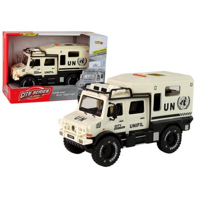 Lean Toys Geländewagen City Service Beige Tür Sound Licht