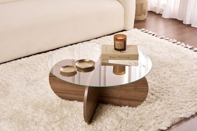 Couchtisch Skye Decor Aeris Walnut / Transparent 75x35x75 cm