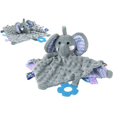 Leantoys Elefant Plüsch Kuscheldecke Becher Beißring Rassel