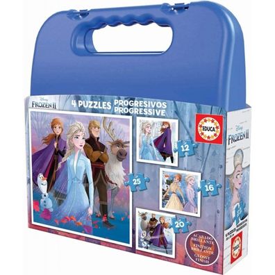 EDUCA Ice Kingdom Puzzle 2, 4in1 (12,16,20,25 Teile)