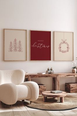 Wandbild-Set 3-teilig gerahmt Wallity Nwyearmdl5 Multicolor