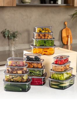 Aufbewahrungsboxen 16-tlg Hermia Concept SYBOX16LIKRSK Anthracite