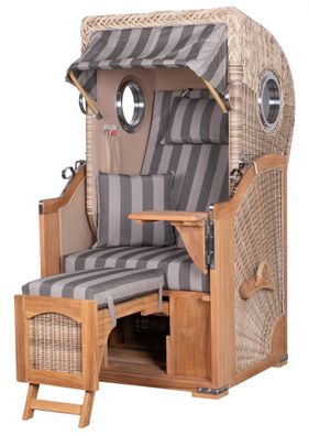 Strandkorbset - bene living - Ammersee 1-Sitzer Teak - PE shell - Modell 537