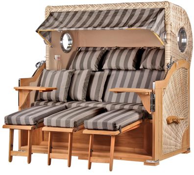 Strandkorbset - bene living - Königssee 3-Sitzer Teak - PE shell - Modell 537