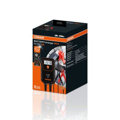Osram 906 Batterieladegerät 6/12V - 4A - Intelligentes Ladegerät Auto/Motorrad