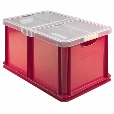 Eurobox mit Deckel 60 l 59 x 39 x 30 cm, farbig sortiert