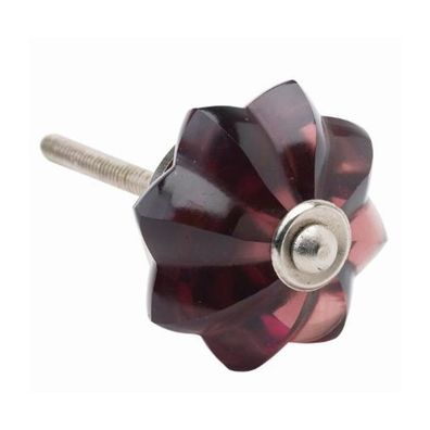 Lisbeth Dahl Möbelgriff 5cm Möbelknopf Türknopf Schrankgriff Acryl Metall lila