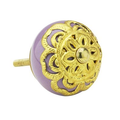 Lisbeth Dahl Möbelgriff 4cm Möbelknopf Türknopf Schrankgriff Acryl Metall gold
