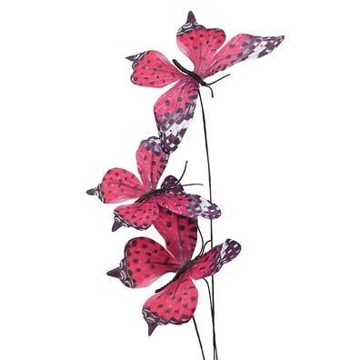 Clayre & Eef Dekoration Ast Schmetterling 10x10x65 cm Rosa Textil (Gr. 10x10x65 cm)