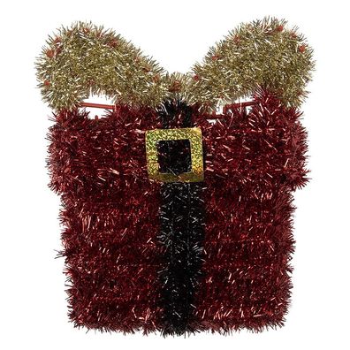 Clayre & Eef Weihnachtsanhänger Geschenk 26x5x30 cm Rot Kunststoff (Gr. 26x5x30 cm)