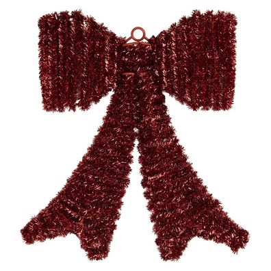 Clayre & Eef Deko-Schleife 35x4x42 cm Rot Kunststoff (Gr. 35x4x42 cm)