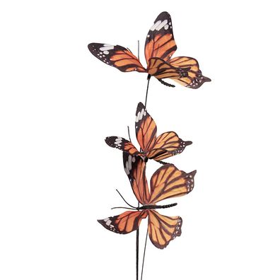 Clayre & Eef Dekoration Ast Schmetterling 10x10x65 cm Orange Textil (Gr. 10x10x65 cm)