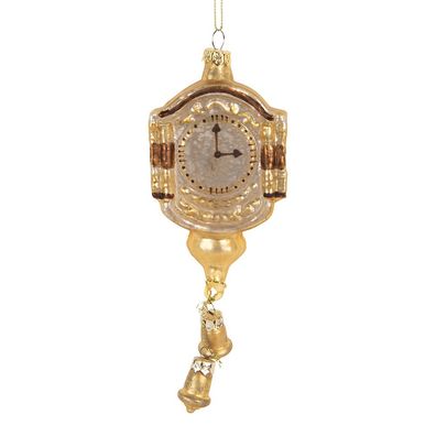 Clayre & Eef Weihnachtsanhänger 6x4x15 cm Goldfarbig Glas (Gr. 6x4x15 cm)