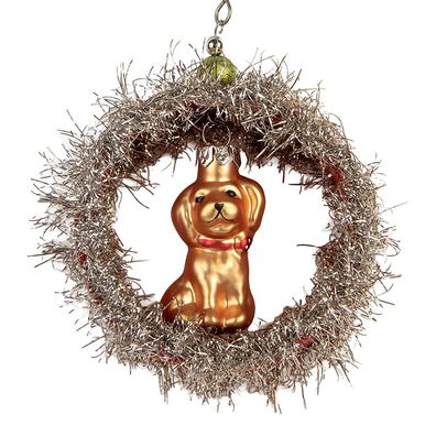 Clayre & Eef Weihnachtsanhänger 8x4x9 cm Silberfarbig Glas (Gr. 8x4x9 cm)
