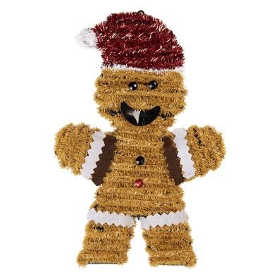 Clayre & Eef Weihnachtsanhänger Pfefferkuchenmann 22x2x33 cm Braun Kunststoff