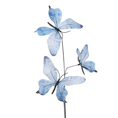Clayre & Eef Dekoration Ast Schmetterling 10x10x65 cm Blau Textil (Gr. 10x10x65 cm)