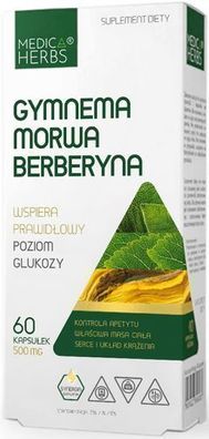 Medica Herbs Blutzucker Komplex Berberin HCL Gymnema Weiße Maulbeere 60 Kapseln