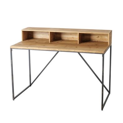 Schreibtisch Darcy Spießtanne Eisen Natur 120x60 cm