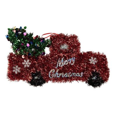 Clayre & Eef Weihnachtsanhänger Auto 36x2x20 cm Rot Kunststoff (Gr. 36x2x20 cm)
