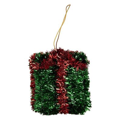 Clayre & Eef Weihnachtsanhänger Geschenk 6x6x6 cm Grün Kunststoff (Gr. 6x6x6 cm)