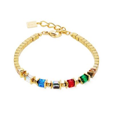 Armband - Edelstahl gold - Cubes Fusion multicolor
