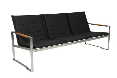 Gartenbank Gotland aus Aluminium von Brafab, modern, schwarz und silber, für 3?4 Pers