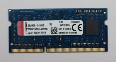 NEU: 4GB Kingston DDR3 RAM KVR16LS11/4 Arbeitsspeicher Laptop PC 4 GB