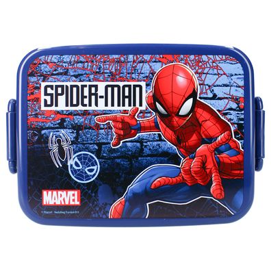 Spider-Man Brotdose – Dunkelblaue Lunchbox mit großem Aufdruck & Schnappverschluss