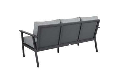 Gartenbank Samvaro 3-Sitzer von Brafab, aus Aluminium und Olefin-Stoff, modern, anthr