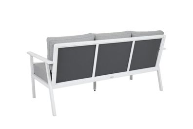 Gartenbank Samvaro 3-Sitzer von Brafab aus Aluminium und Olefin-Stoff, modern, weiß g