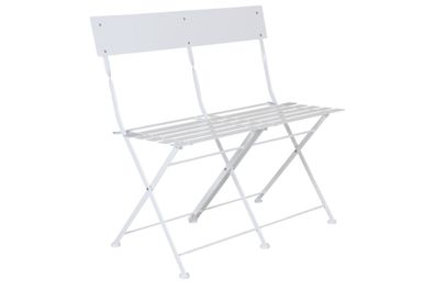 Gartenbank Arno von Brafab aus Aluminium, klassisches Design, klappbar, weiß