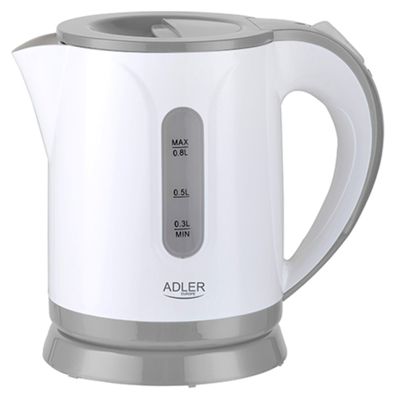 Adler AD 1371 Wasserkocher 0,8 L - 850 W, 360° drehbar - Grau
