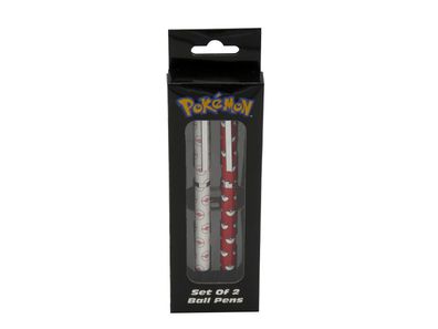 Pokémon Kugelschreiber Set 2er Pack Pokeball Design schwarze Tinte