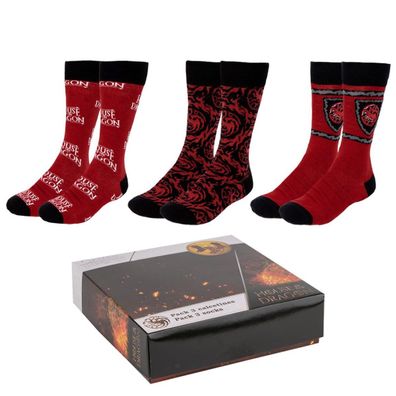 House of Dragon Socken 3er Pack 36-41 Baumwoll-Mix bequem