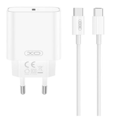 XO CE32 Schnellladegerät 20?W PD, 1× USB-C, inkl. USB-C-Kabel, Weiß