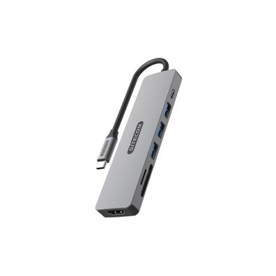 Sitecom 7-in-1 USB-C Stromversorgungs-Multiport-Adapter - 3x USB-A