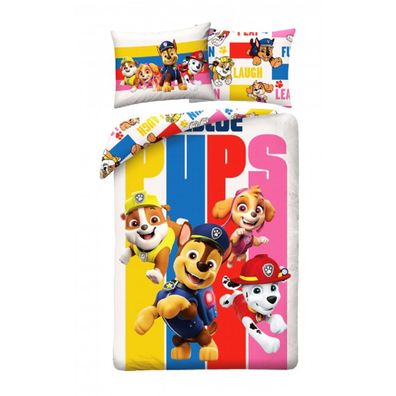 Paw Patrol Bettwäsche Set aus Baumwolle Bettdeckenbezug 140 × 200 cm mit 70 × 90