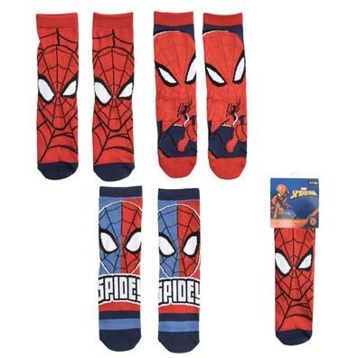 Marvel Spiderman Socken 3er Pack Kinder Baumwollsocken Jungen