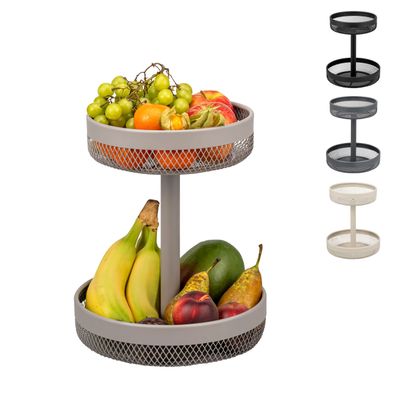 eluno 2-stöckige runde Obstetagere, Ø 20 cm und 25 cm, aus Metall