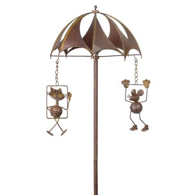 Moritz Windspiel Garten Mäuse Karussel 33 x 33 x 110 cm Windrad GartendekoTierfigur