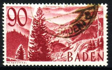 FZ BADEN 3. Ausgabe Spezialisiert Nr 37 gestempelt gepr. X30A592