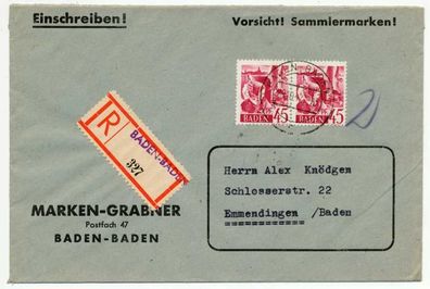 FZ BADEN 1. Ausgabe Spezialisiert Nr 9 BRIEF ME X74BADA