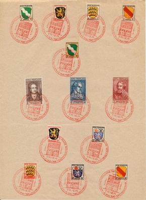 FRANZ. ZONE ALLG. AUSG. Nr 1-13 zentrisch gestempelt X6ACFDE