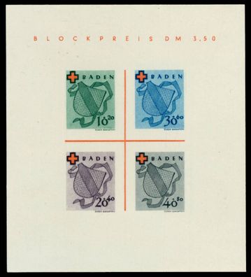 FRANZ. ZONE BADEN Block 2I postfrisch X6B9732