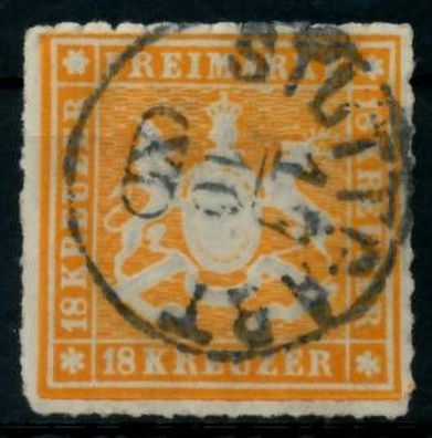 Württemberg Ausgabe VON 1865 68 Nr 34 zentrisch gestempelt X6BBBCA