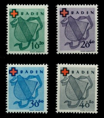 FRANZ. ZONE BADEN Nr 42A-45A postfrisch gepr. X6E319E
